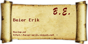 Beier Erik névjegykártya
